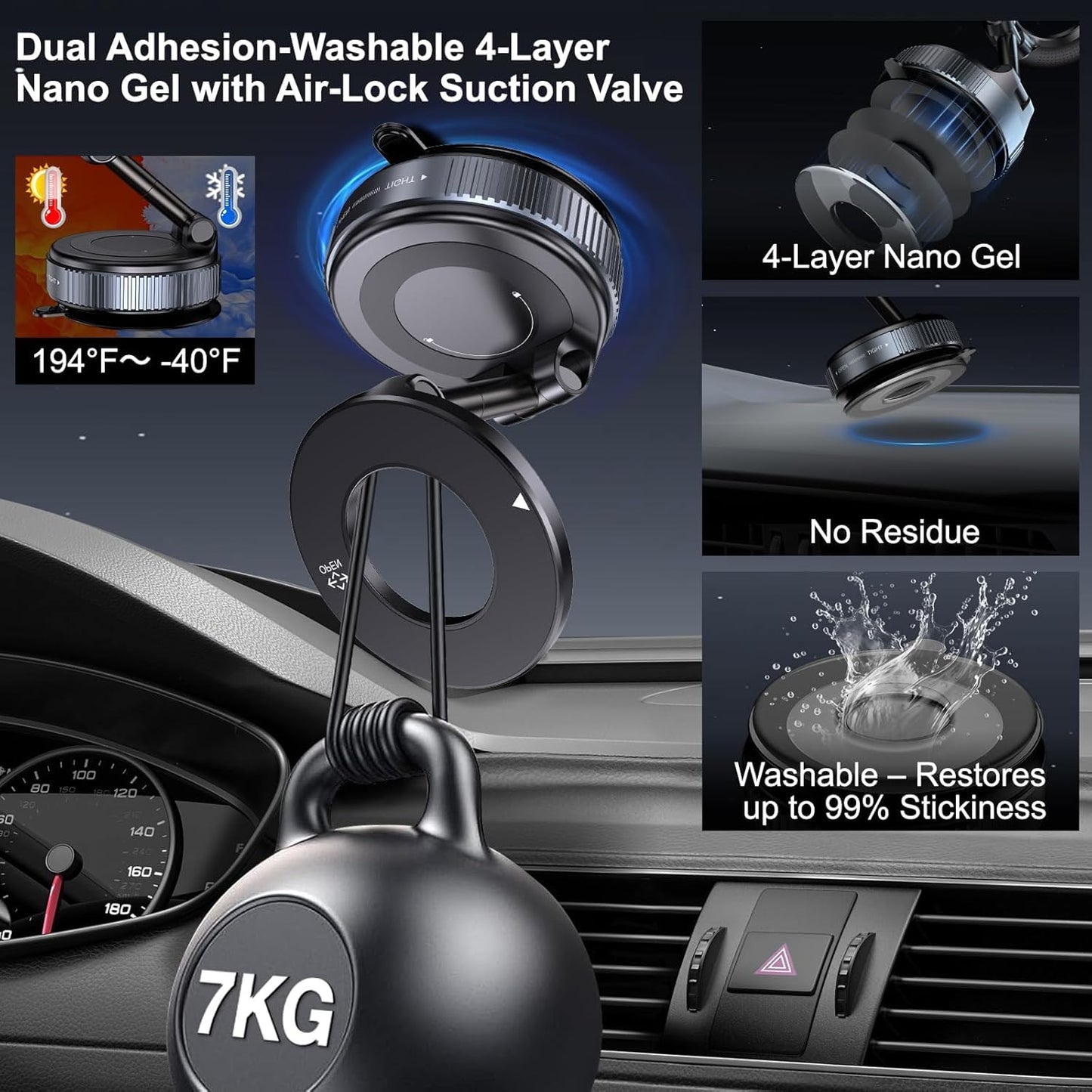 360° Vaccum Magnetic Phones Holder