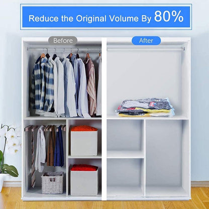 17826 Vacuum Storage Bags With Suction Pump Shirt Clips - Vacuum Bags - Big Capacity Vacuum Seal Bags For Travel Clothes Blankets Pillows Compression Bags Space Saver Vacuum Storage Bags (5 Pcs Set) - Trendynest