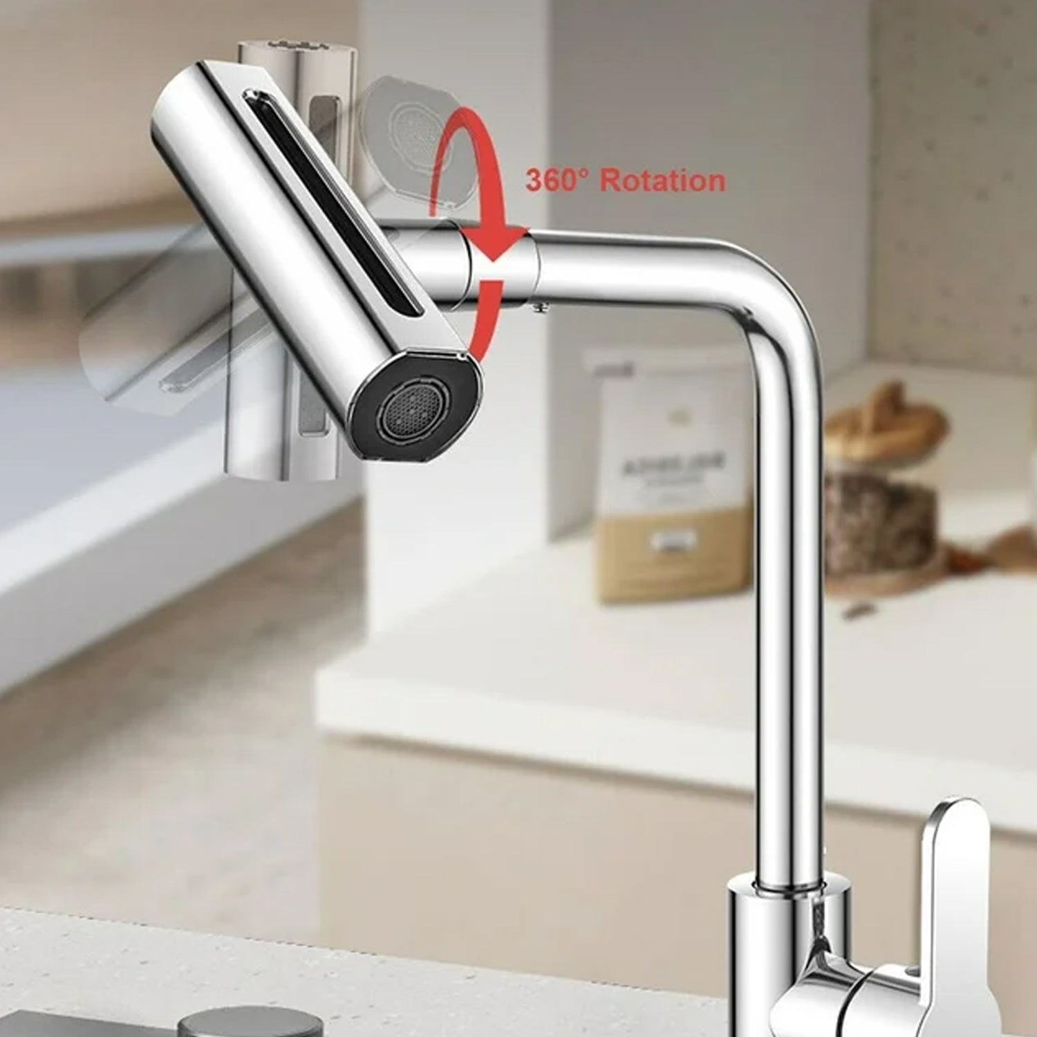 Multifunction Shower Waterfall Kitchen Faucet 360 Rotation Waterfall Kitchen Faucet Touch Kitchen Faucet Faucet Extender For Kitchen Sink Swivel Waterfall Kitchen Faucet For Washing Vegetable Fruit (4 In 1 ) - Trendynest