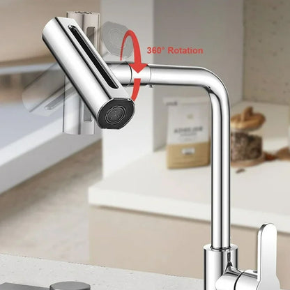 Multifunction Shower Waterfall Kitchen Faucet 360 Rotation Waterfall Kitchen Faucet Touch Kitchen Faucet Faucet Extender For Kitchen Sink Swivel Waterfall Kitchen Faucet For Washing Vegetable Fruit (4 In 1 ) - Trendynest