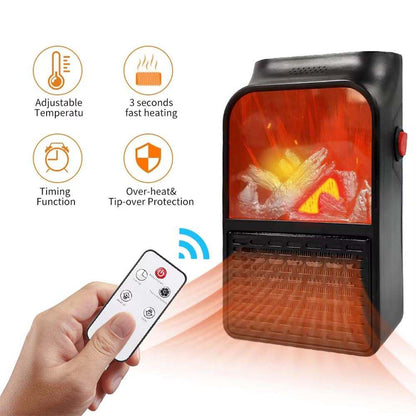 Portable Electric Fireplace Lamp Led Flame Heater (900w 1 Pc) - Trendynest
