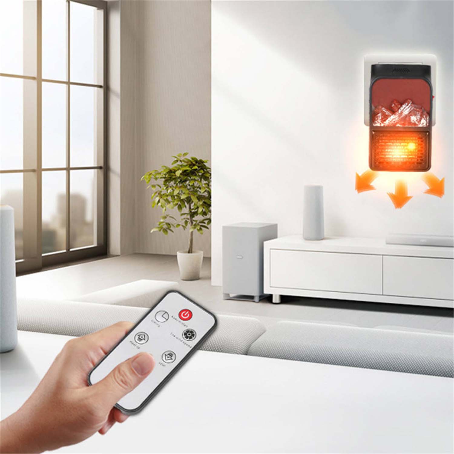 Portable Electric Fireplace Lamp Led Flame Heater (900w 1 Pc) - Trendynest