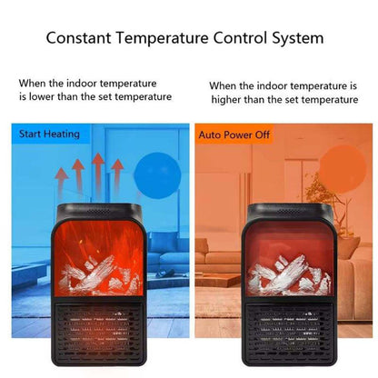Portable Electric Fireplace Lamp Led Flame Heater (900w 1 Pc) - Trendynest