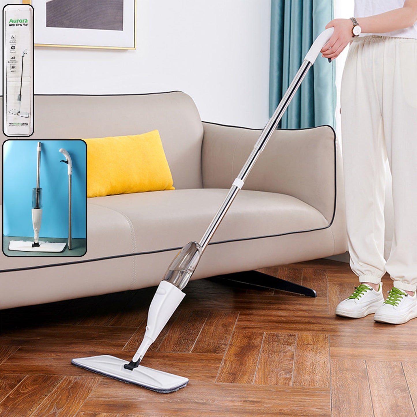 Versatile, and Eco - Friendly Mop with Integrated Spray - Trendynest