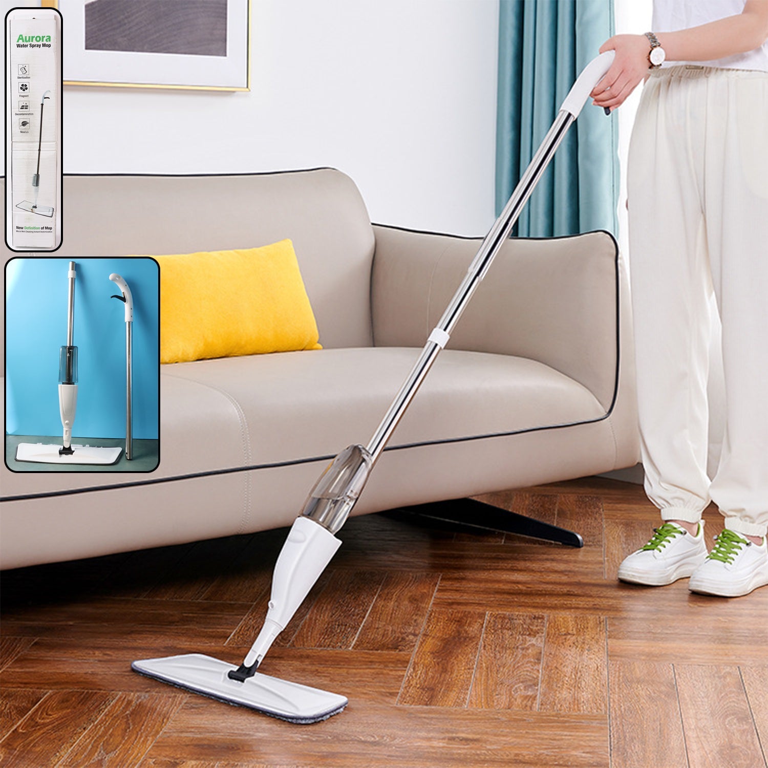 Versatile, and Eco - Friendly Mop with Integrated Spray - Trendynest